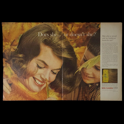 Miss Clairol Hair Color Does She Or Doesnt She Natural Look 1963 Vtg Print Ad
