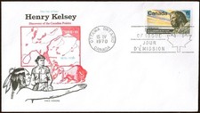 🍁Canada  #512    HENRY KELSEY    Fine New  1970  Cole First  Day Cover