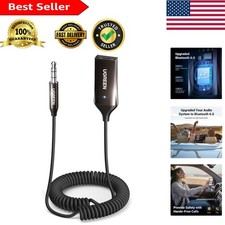 Bluetooth 6.0 Car Adapter with Built-In Microphone for Hands-Free Calls