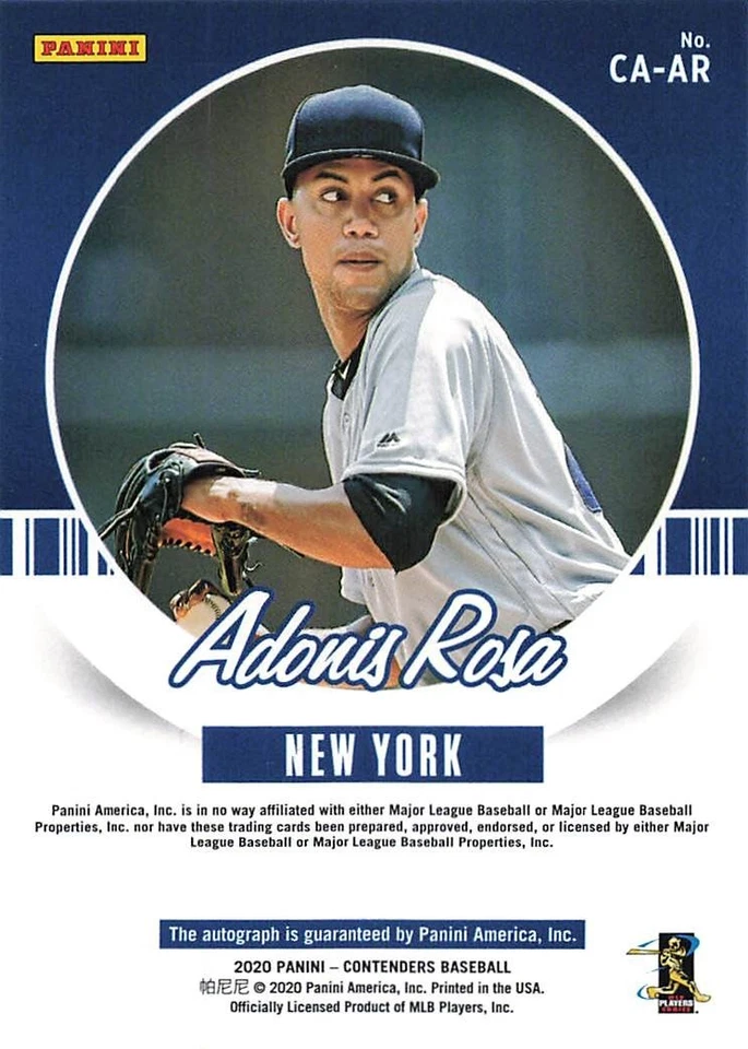 2020 Panini Contenders #CA-AR Adonis Rosa Contenders Autographs - Image 2 of 2