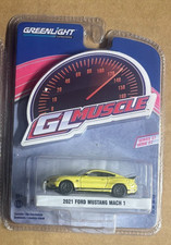 2021 FORD MUSTANG MACH 1 GRABBER YELLOW 1/64 DIECAST MODEL BY GREENLIGHT 13320 F