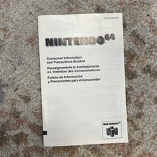 Nintendo 64 N64 Consumer Information Precautions Booklet Manual Insert OEM
