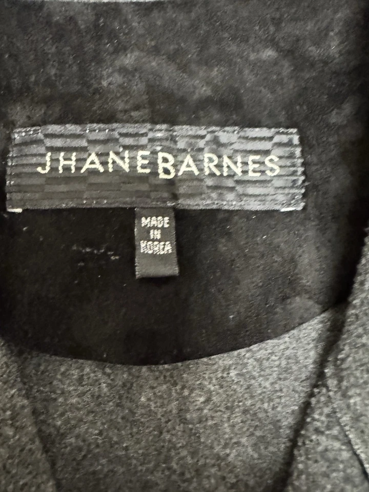 Jhane Barnes 日本粘结剪绒面革夹克男式中号羊毛领 — 第 2/4 张图片