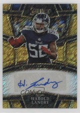 2022 Panini Select Signatures Gold Prizm 10/10 Harold Landry #SSP-HAL Auto 3hd
