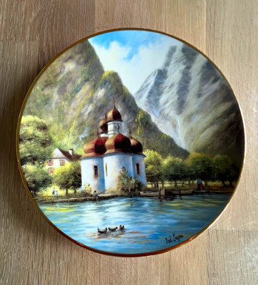 Bradex Sammelteller Porzellan  St. Bartholomä am Königssee  Kapelle limitiert