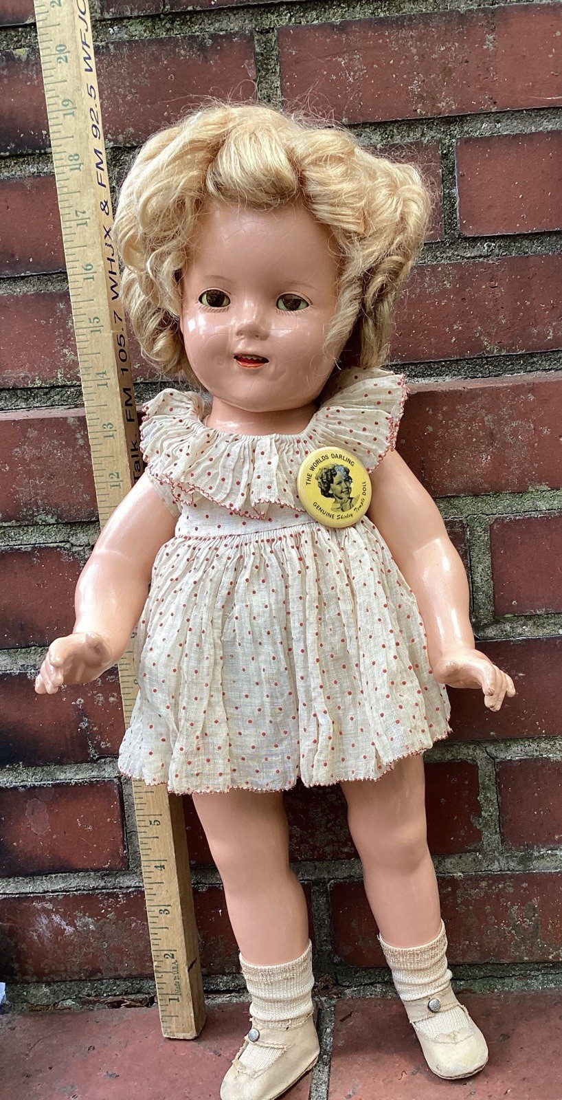 Vintage Shirley Temple Dolls Composition Play Doll 18 Inch Original Dress 1936