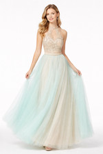 Say Yes to the Prom Juniors' 2-pc. Embellished Ball Gown Mint Size 7/8 Cropped
