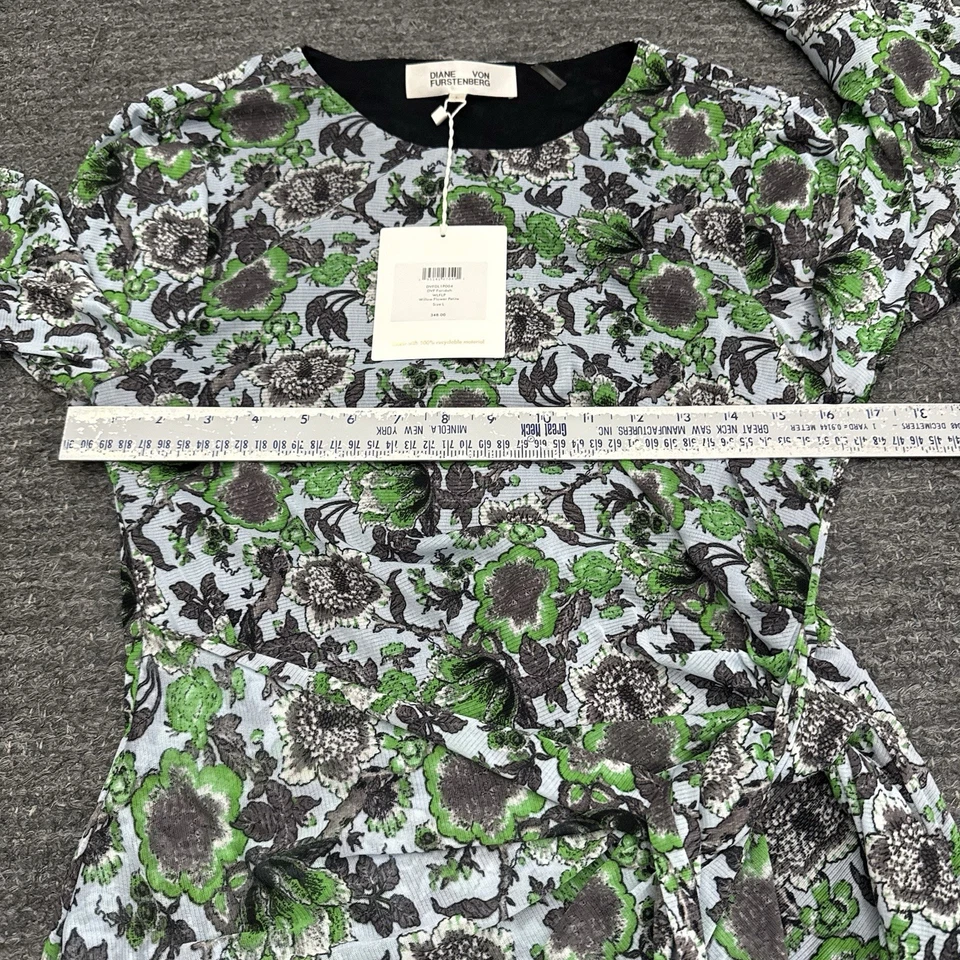 Vestido Diane Von Furstenberg Mujer Grande Floral DVF Faridah Flor de Sauce Malla Foto 3 de 4