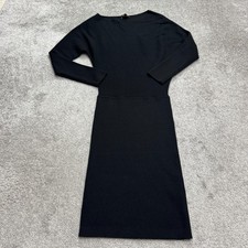 Banana Republic Dolman Sleeve Knit Midi Dress Womens XS Black Boat Neck Stretch