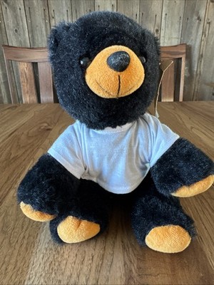 The Bear Factory Black And Brown 12  Plush Bear Removable Teddy Mountain Shirt