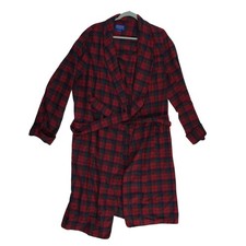 Pendleton Robe Mens Size Large Red Green Plaid Virgin Wool USA Vintage