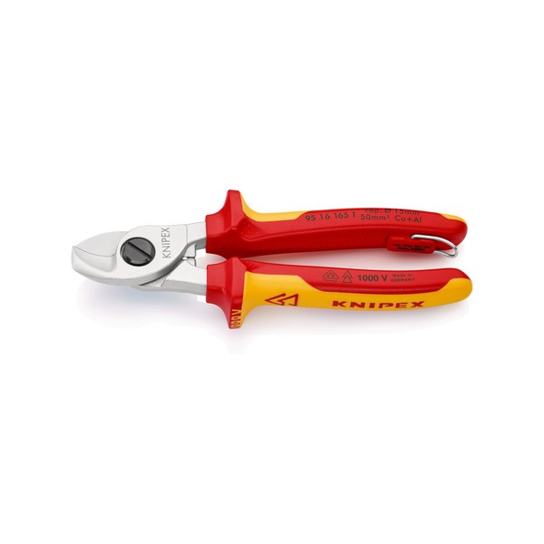 Knipex 95 16 165 T Kabelschere Isoliert Mit Mehrkomponenten-HüLlen Vde-GeprüFt;-image