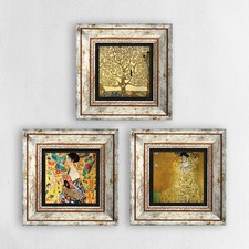 Gustav Klimt Trio Vintage Set of 3 Framed Wall Decor Gift Framed Decor