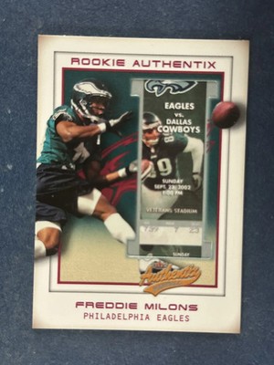 2002 Fleer Authentix #121 Freddie Milons Philadelphia Eagles /1250