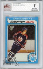 Wayne Gretzky 1979-80 Topps Hockey Rookie Card #18 BVG 7 (312). rookie card picture