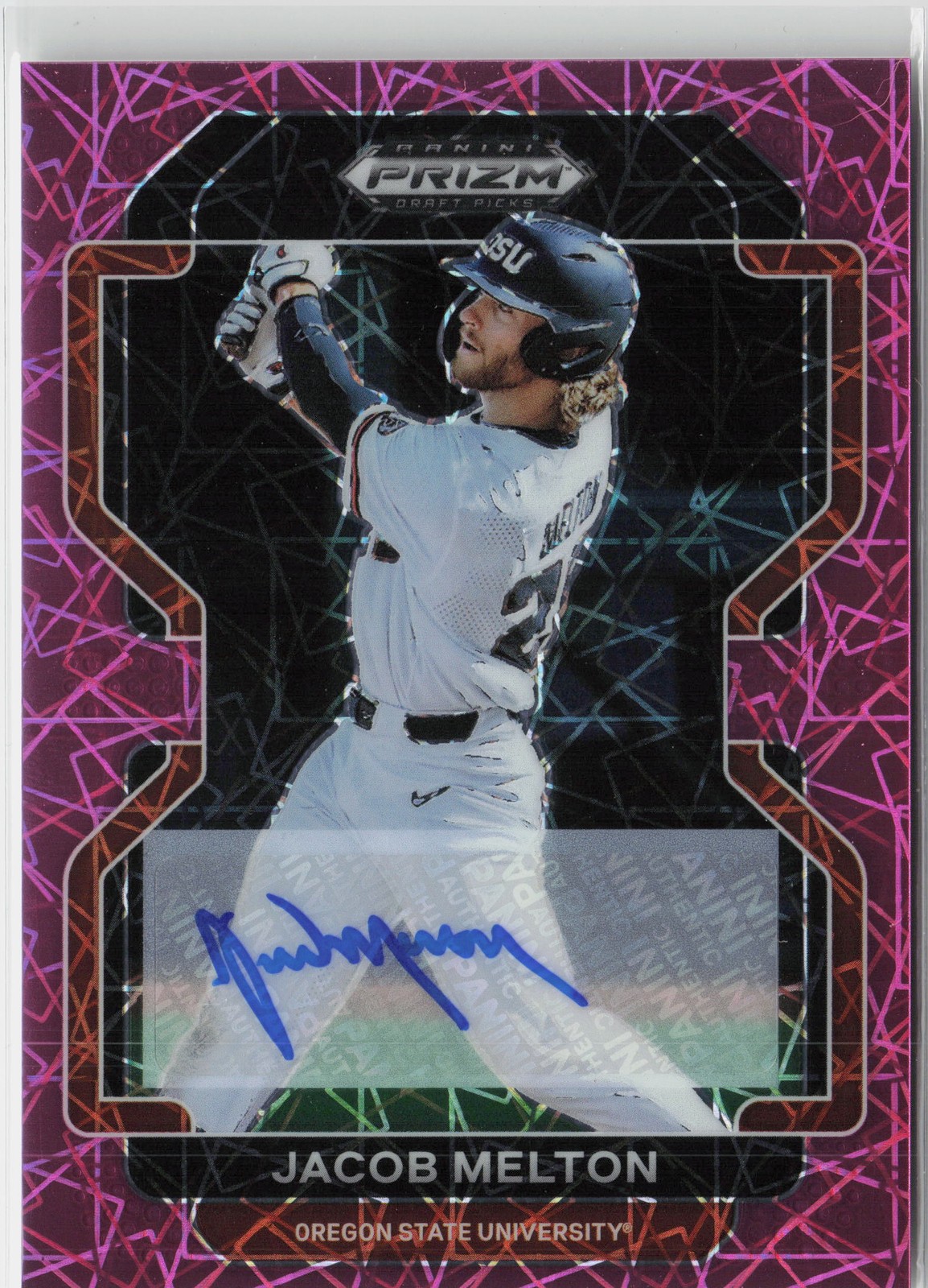 2022 Panini Prizm Draft Picks #PDP64 Jacob Melton Purple Lazer