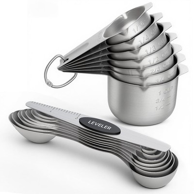 Measuring Cups and Spoons Set, 304 Stainless Steel Measuring Cups Set of 7,8 ...