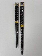 Vintage Set Of 2 Chopsticks Lacquered Mother Of Pearl Inlay Made In Japan ~ READ