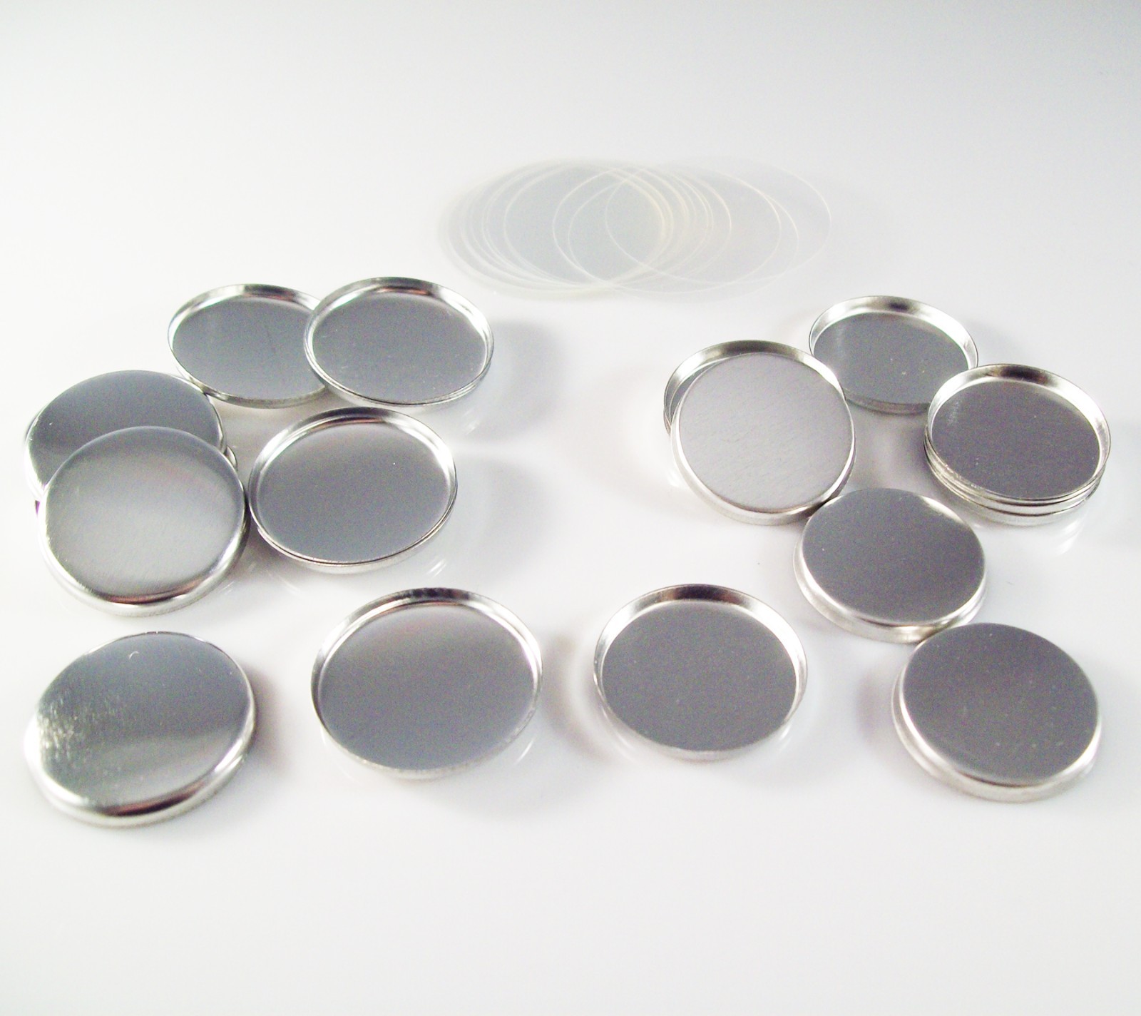 1" Tecre Metal Flat Back Button Parts 1 Inch - 100 FREE SHIPPING