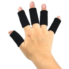 TRIXES Finger Protectors x10 Black Stretchy NEW Protector Sleeves For Arthritis