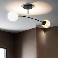 Deckenleuchte Schwarz Weiß Kugel Schirm Deckenlampe Esszimmer Wohnzimmer