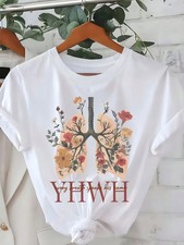 Women Christian Floral Faith Graphic Woman T-Shirt
