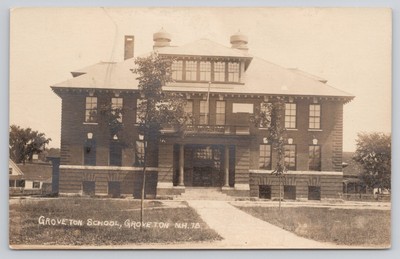 RPPC Groveton School, Groveton NH New Hampshire c1918-1930 Postcard