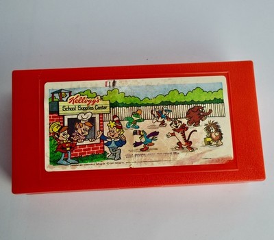 Kellogg's Snap Crackle Pop Cereal 1980 Red Plastic Pencil Box