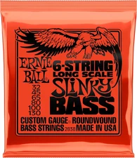 6-String Long Scale Slinky Nickel Wound Bass Guitar Strings, 32-130 Gauge (P0283