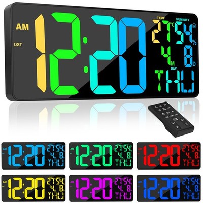 Xflyee [Oversized] 18'' Digital Wall Clock Large 18 Inch, Color Change