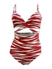 Vince Camuto Women's Cutout Wrap One-Piece Swimsuit 6, Sangria 