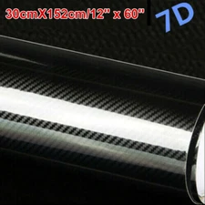 High Gloss Epoxy Black Carbon Fiber Vinyl Detailing Film DIY Roll 12x60"