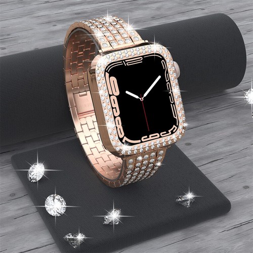 Case Bling Strap Band Bracelet Diamond For Apple Watch Band Series 7 6