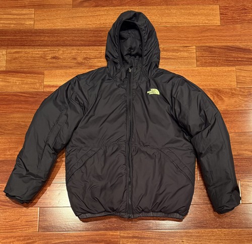 The North Face Boys Puffer Jacket (Reversible) Boys Youth Large Gray/Black - Picture 2 of 4