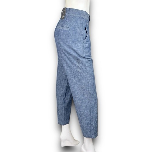 NWT GAP High Rise Girlfriend Khaki Cropped Trouser Pants Chambray Blue Sz 6 - Picture 8 of 10