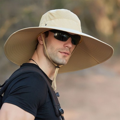 Men Women Wide Brim Sun Hat with Neck Flap UPF 50+ Hiking Safari Fishing Cap USA - Picture 25 of 51