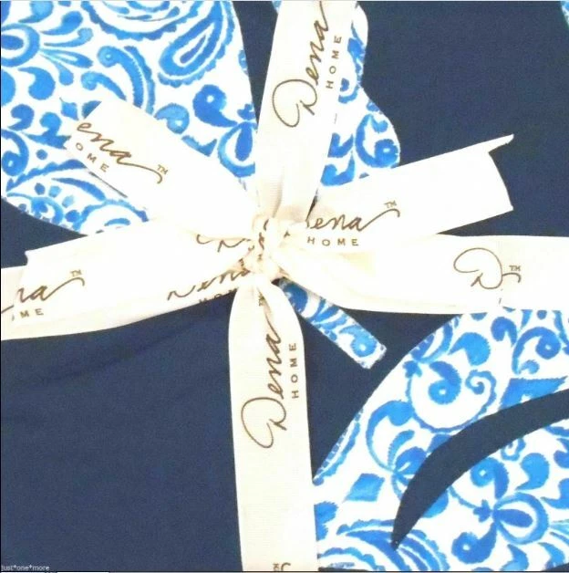 JUEGO DE FUNDA NÓRDICA Y FARSA DOBLE DENA Cobalto Contemporáneo AZUL BLANCO ALGODÓN Floral Foto 2 de 4