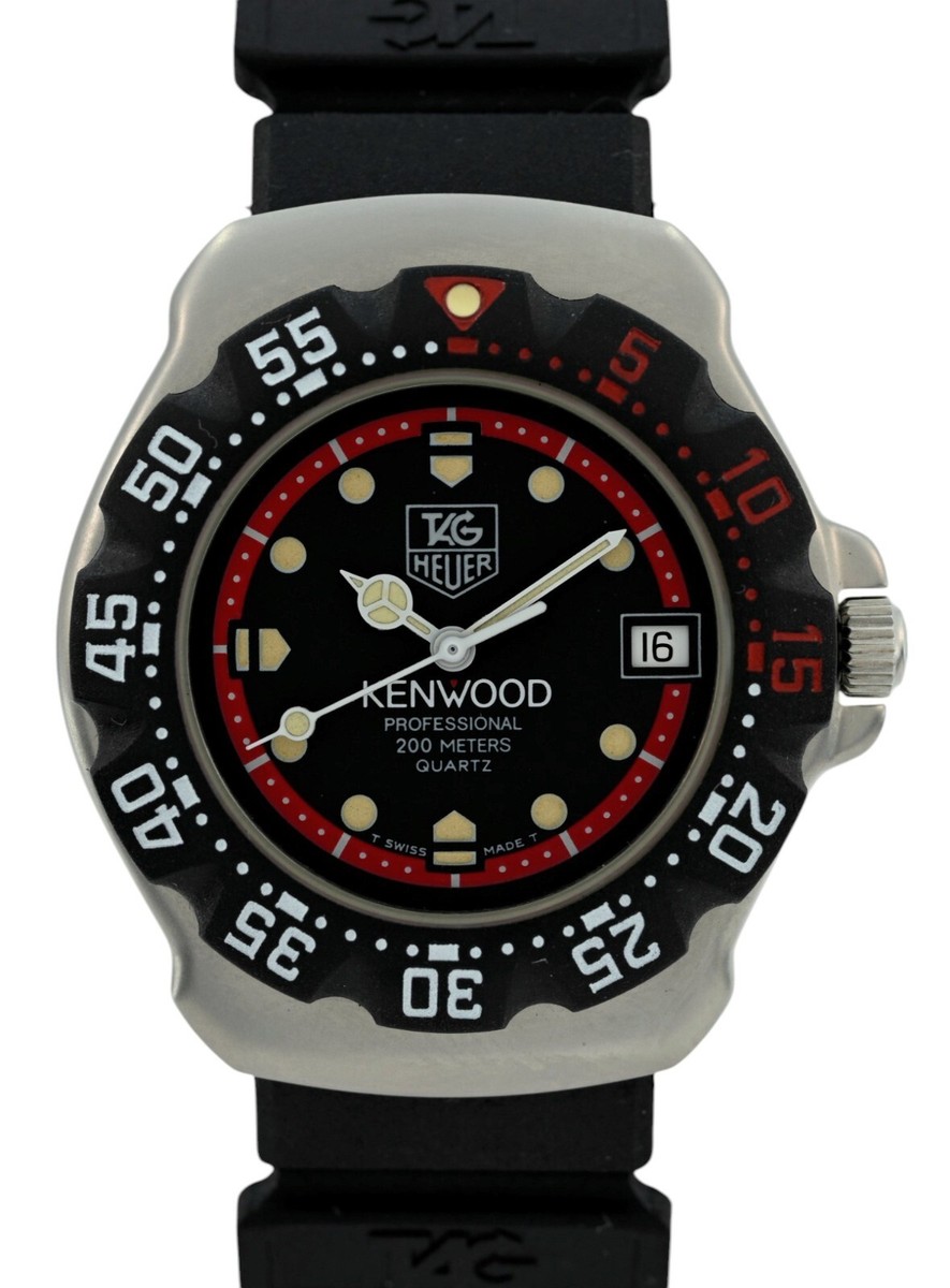 RARE NOS Tag Heuer 35mm Formula 1 Black/ Red Kenwood Dial F1 Watch