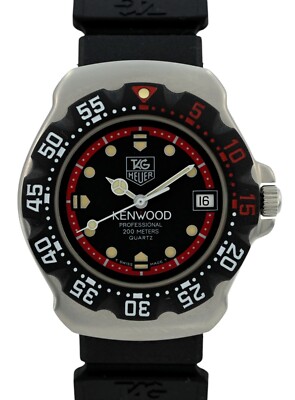 TAG Heuer プロフェッショナルWA1214腕時計 RARE NOS Tag Heuer 35mm Formula 1 Black/ Red Kenwood Dial F1 Watch