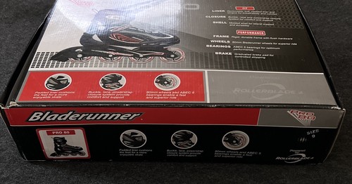 Pattini in linea Blade Runner Pro 80 M da uomo taglia 9 nuovi con scatola nero/rosso - Foto 2 di 10