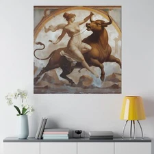 The Abduction of Europa, Roman Art, Matte Canvas Painting, Stretched, 0.75"