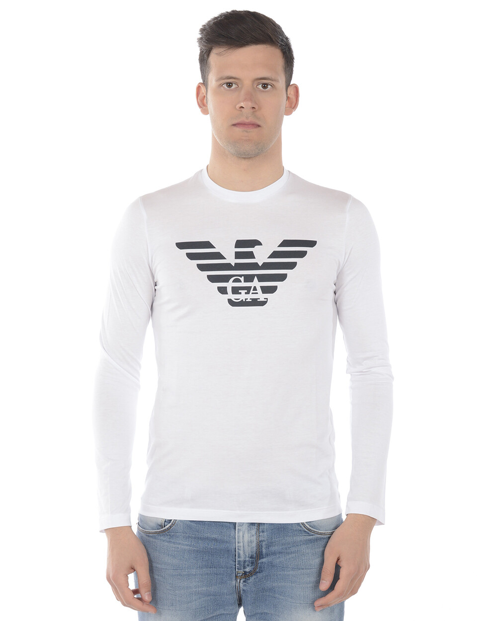 Футболка-свитшот Emporio Armani Мужская белая 8N1T64 1JNQZ 100 Sz M СДЕЛАТЬ ПРЕДЛОЖЕНИЕ