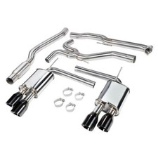 Dc Sports Black Finish Stainless Cat Back Quad Exit Exhaust For 18 Honda Accord
