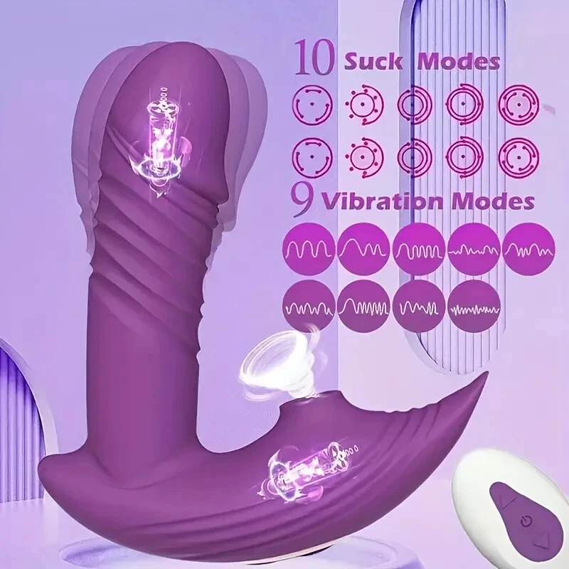 Wearable Thrusting Vibrator Clit Sucking Dildo G-Spot Massager Sex Toy for Women - Image 2 of 4