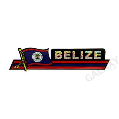 Belize Bumper Sticker  / Flag Sticker / ''3 x 11 3/4'' Bumper Sticker