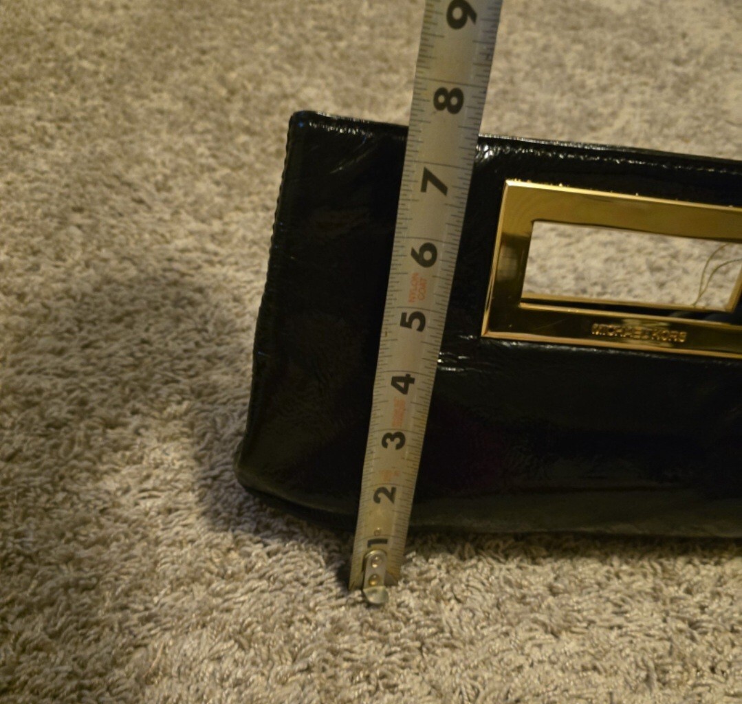 Michael Kors Berkley Black Patent Leather Clutch Purse