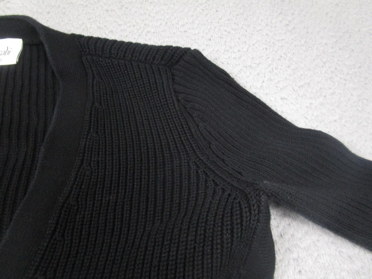 Cabi Sweater Womens Small Black Cardigan Madison Buttons Long