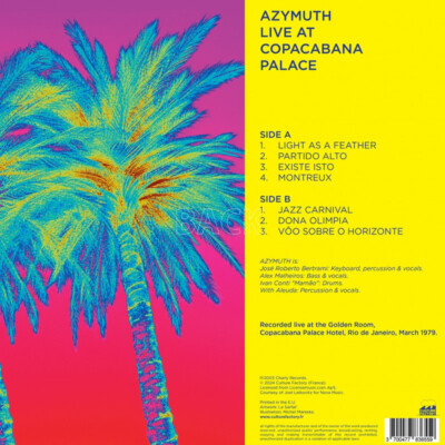 仏LP Azymuth Live At Copacabana Palace (Blue Green Translucent V 783655BLUEGREEN LMLR 未開封 /00260 Azymuth - Live At The Copacabana Palace - Limited Edition