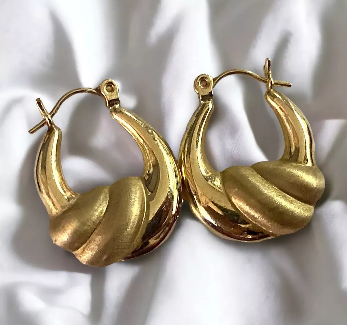 Vintage gold shrimp earrings deals