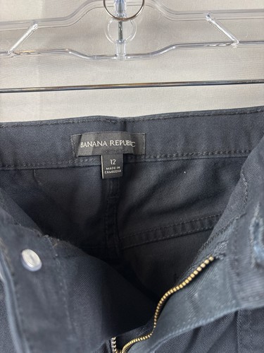Banana Republic Womens Black Twill Pants Skinny High Rise Stretch Size 12 NWT - Picture 3 of 8